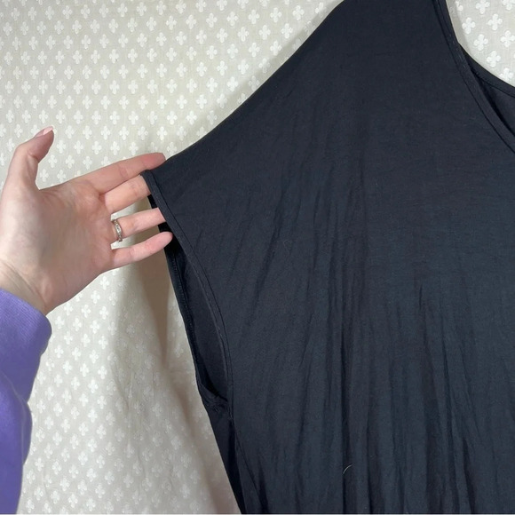 Free People Intimately Black Short Sleeve Slouchy Bodysuit - Picture 3 of 6